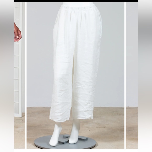 Flax Pants & Jumpsuits Flax Floods White Linen Pants Medium Poshmark